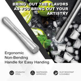 Cocktail Gift Sets with Cocktail Glasses Glass Straws Cocktail Picks Muddler Measuring Cup – Food Grade Stainless Steel and Glass – Ideal for Home Bar Cocktail Lovers