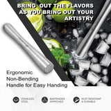 Cocktail Gift Sets with Cocktail Glasses Glass Straws Cocktail Picks Muddler Measuring Cup – Food Grade Stainless Steel and Glass – Ideal for Home Bar Cocktail Lovers