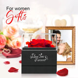 WILDLOVE Preserved Real Rose with I Love You Necklace, Christmas Gifts for Women, Mom, Grandma, Wife and Girlfriend, Birthday Anniversary Valentine'S Day Mother'S Day Gift Ideas for Her