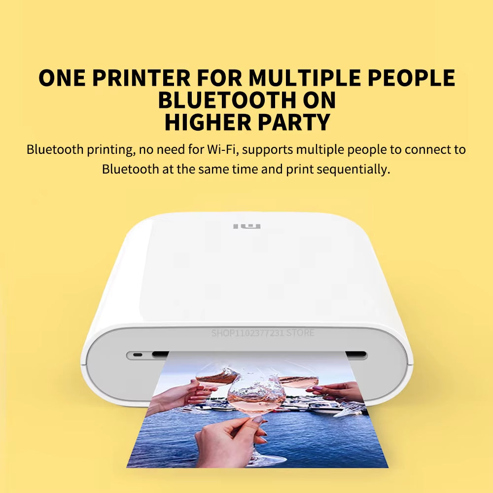 AR Printer 300Dpi Portable Photo Mini Pocket with DIY Share 500Mah Picture Printer Pocket Printer Work with Mihome APP