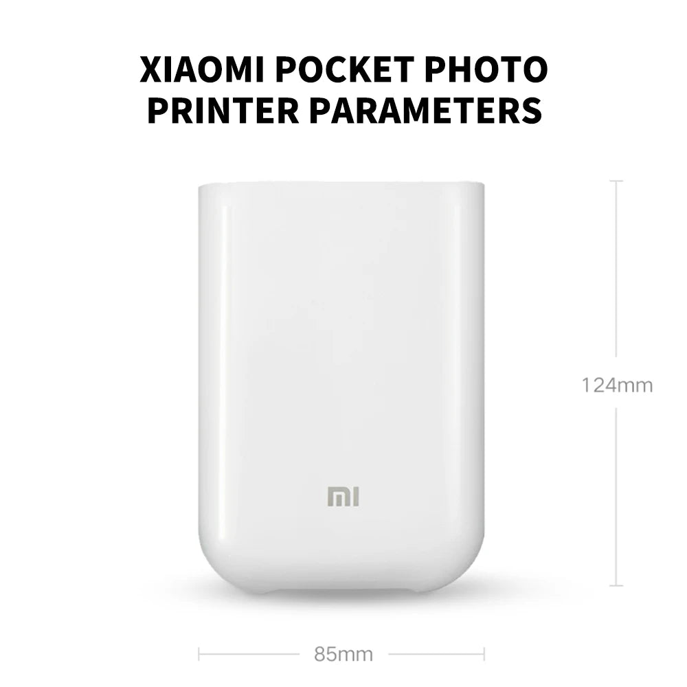 AR Printer 300Dpi Portable Photo Mini Pocket with DIY Share 500Mah Picture Printer Pocket Printer Work with Mihome APP
