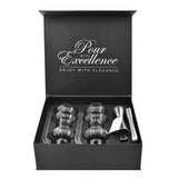 Cocktail Gift Sets with Cocktail Glasses Glass Straws Cocktail Picks Muddler Measuring Cup – Food Grade Stainless Steel and Glass – Ideal for Home Bar Cocktail Lovers