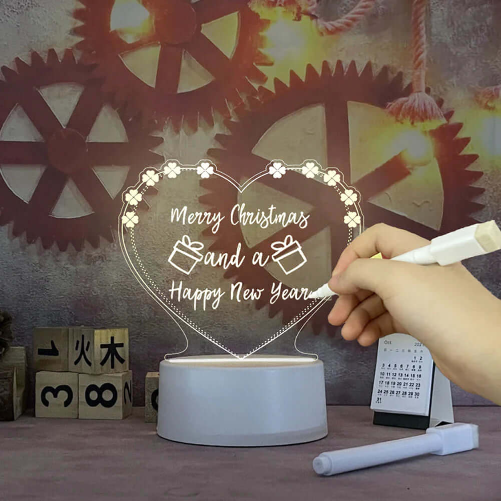 Note Board Creative Led Night Light USB Message Board Holiday Light with Pen Gift for Children Girlfriend Decoration Night Lamp